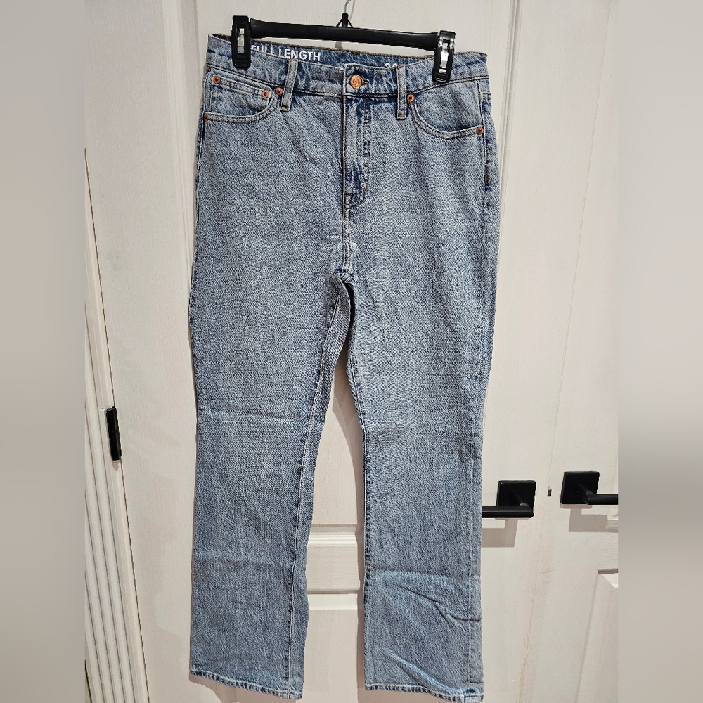 J. Crew Full Length Demi Boot blue jeans Size 29T - like new condition